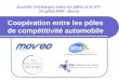 Coopération entre les pôles de compétitivité automobile Journée déchanges entre les pôles et le GTI 10 juillet 2007 - Bercy