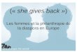 (« she gives back ») Les femmes et la philanthropie de la diaspora en Europe
