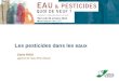 Les pesticides dans les eaux Claire RIOU agence de l'eau Rhin-Meuse