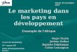 Le marketing dans les pays en développement Lexemple de lAfrique Hugo Churin Jérôme Delbut Baptiste Delplanque Coline Lemaignan Cours de marketing 4 ème