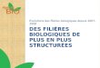 DES FILIÈRES BIOLOGIQUES DE PLUS EN PLUS STRUCTURÉES Évolutions des filières biologiques depuis 2007-2008