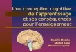 Une conception cognitive de lapprentissage et ses conséquences pour lenseignement Danièle Bracke Michel Aubé PhD, Sciences cognitives