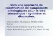 Vers une approche de construction de composants ontologiques pour le web sémantique – synthèse et discussion. Nesrine Ben Mustapha (RIADI, ENSI Tunis)