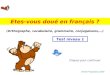 (Orthographe, vocabulaire, grammaire, conjugaisons,…) Etes-vous doué en français ? Cliquez pour continuer 5KNA Productions 2009 Test niveau 1