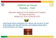1 AFRITAC de lOuest Bamako – Mali Séminaire régional sur les systèmes de lanalyse du risque en douane Abidjan, du 16 au 20 janvier 2012 Abidjan, Séminaire