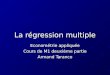 La régression multiple Econométrie appliquée Cours de M1 deuxième partie Armand Taranco