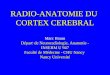 RADIO-ANATOMIE DU CORTEX CEREBRAL Marc Braun Départ t de Neuroradiologie, Anatomie - INSERM U 947 Faculté de Médecine - CHU Nancy Nancy Université