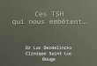 Ces TSH qui nous embêtent… Dr Luc Derdelinckx Clinique Saint Luc Bouge