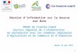 1 Réunion d'information sur la bourse aux dons DRAAF de Franche-Comté Service régional de lalimentation en partenariat avec les chambres régionales d'Agriculture
