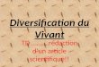Diversification du Vivant TD ……….rédaction dun article scientifique!!