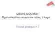 Cours GOL460 Optimisation avancée avec Lingo Travail pratique # 7