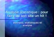 Analyse statistique : pour faire de son site un hit ! données, statistiques et analyse
