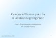 1 Coupes efficaces pour la relaxation lagrangienne Cours d’optimisation combinatoire Mr Gérard Plateau Jean-Michel Dubois 2002