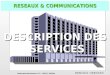 Abderrahim Benslimane / N° 1 / DATE: 10/09/2014 RESEAUX / SERVICES RESEAUX & COMMUNICATIONS DESCRIPTION DES SERVICES Version 99
