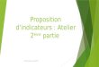Proposition d’indicateurs : Atelier 2 ème partie Halimata NIANG pour RESOMIP