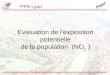 PPA Lyon – GT qualité de l’air – 10/02/ 2006 Evaluation de l’exposition potentielle de la population (NO 2 ) PPA Lyon