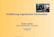 Kennzahlen Präsentation 2003 1 Einführung logistischer Kennzahlen Rainer Lampe Unternehmensberatung – Consulting r.lampe@apparo.de 