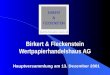 Birkert & Fleckenstein Wertpapierhandelshaus AG Hauptversammlung am 13. Dezember 2001