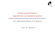 1 Vorlesung Informatik 2 Algorithmen und Datenstrukturen (20 - Balancierte Bäume, AVL-Bäume) Prof. Th. Ottmann