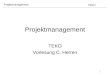 1 Projektmanagement TEKO Projektmanagement TEKO Vorlesung C. Herren
