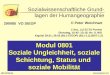 SWG/08/01/01 Modul 0801 Soziale Ungleichheit, soziale Schichtung, Status und soziale Mobilität Sozialwissenschaftliche Grund- lagen der Humangeographie