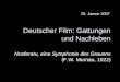 Deutscher Film: Gattungen und Nachleben Nosferatu, eine Symphonie des Grauens (F.W. Murnau, 1922) 25. Januar 2007