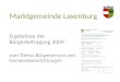 Marktgemeinde Laxenburg Ergebnisse der Bürgerbefragung 2009 zum Thema Bürgerservice und Gemeindeeinrichtungen