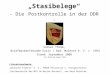 „Stasibelege“ - Die Postkontrolle in der DDR - Volker Thimm, Briefmarkenfreunde Eutin / Bad- Malente e. V. v. 1954 Stand: September 2008 mit Änderung