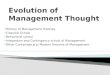 Evolution of Management Thought MBA 1