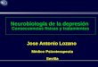 Neurobiología de la depresión Consecuencias físicas y tratamientos Jose Antonio Lozano Médico Psicoterapeuta Sevilla
