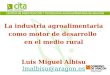 La industria agroalimentaria como motor de desarrollo en el medio rural Luis Miguel Albisu lmalbisu@aragon.es