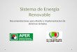 Sistema de Energia Renovable Recomendaciones para diseño e implementacion de sistemas aislados