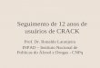 Seguimento de 12 anos de usuários de CRACK Prof. Dr. Ronaldo Laranjeira INPAD – Instituto Nacional de Políticas do Álcool e Drogas - CNPq