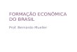 FORMAÇÃO ECONÔMICA DO BRASIL Prof. Bernardo Mueller
