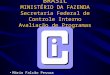 BRASIL MINISTÉRIO DA FAZENDA Secretaria Federal de Controle Interno Avaliação de Programas Mário Falcão Pessoa