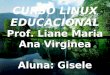 CURSO LINUX EDUCACIONAL Prof. Liane Maria Ana Virginea Aluna: Gisele