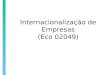 Prof. Hélio Henkin FCE/UFRGS PPGE/UFRGS Internacionalização de Empresas (Eco 02049)
