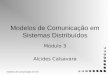 Modelos de Comunicação em SD 1 Modelos de Comunicação em Sistemas Distribuídos Módulo 3 Alcides Calsavara