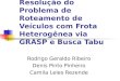 Resolução do Problema de Roteamento de Veículos com Frota Heterogênea via GRASP e Busca Tabu Rodrigo Geraldo Ribeiro Denis Pinto Pinheiro Camila Leles