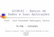 Prof. José Fernando Rodrigues Júnior PL/SQL – Coleções Material original: Profa. Elaine Parros Machado de Sousa SCC0141 - Bancos de Dados e Suas Aplicações