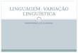 PROFESSORA LÚCIA BRASIL LINGUAGEM: VARIAÇÃO LINGUÍSTICA