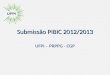 Submissão PIBIC 2012/2013 UFPI – PRPPG - CGP. Passos para submissão PIBIC 2012/2013 Passo 1: Cadastrar Novo(a) Orientador(a) Passo 1: Cadastrar Novo(a)