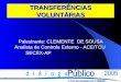 TRANSFERÊNCIAS VOLUNTÁRIAS Palestrante: CLEMENTE DE SOUSA Analista de Controle Externo - ACE/TCU SECEX-AP