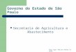 Engº Agrº Nelson Pedro Staudt Governo do Estado de São Paulo Secretaria de Agricultura e Abastecimento