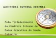 AUDITORIA INTERNA ORIENTA Pelo fortalecimento do Controle Interno do Poder Executivo de Santa Catarina