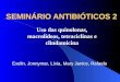 SEMINÁRIO ANTIBIÓTICOS 2 Uso das quinolonas, macrolídeos, tetraciclinas e clindamicina Evelin, Jonnymar, Lívia, Mary Janice, Rafaela