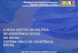 Ministério do Desenvolvimento Social e Combate à Fome Secretaria Nacional de Assistência Social A NOVA GESTÃO DA POLÍTICA DE ASSISTÊNCIA SOCIAL NO BRASIL