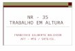 NR - 35 TRABALHO EM ALTURA FRANCISCO GILBERTO BELCHIOR AFT – MTE / SRTE/CE