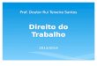 Prof. Doutor Rui Teixeira Santos Direito do Trabalho 2013/2014