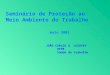 Seminário de Proteção ao Meio Ambiente do Trabalho maio 2003 JOÃO CARLOS A. LOZOVEY UFPR Saúde do trabalho